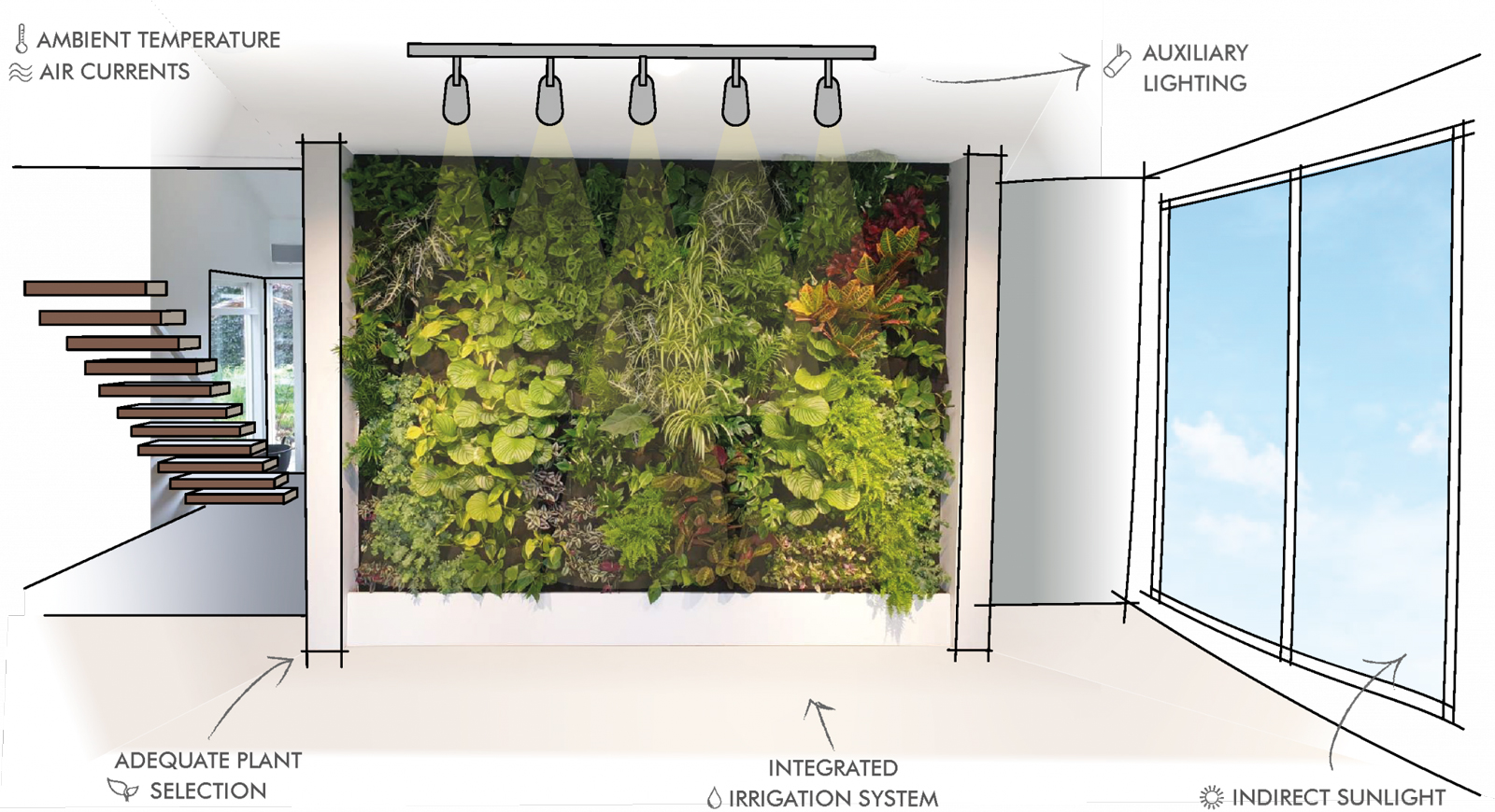 Jardín vertical interior